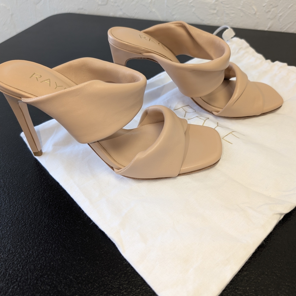RAYE Women's Cream Mules DUST BAG INCLUDED - Picture 5 of 6